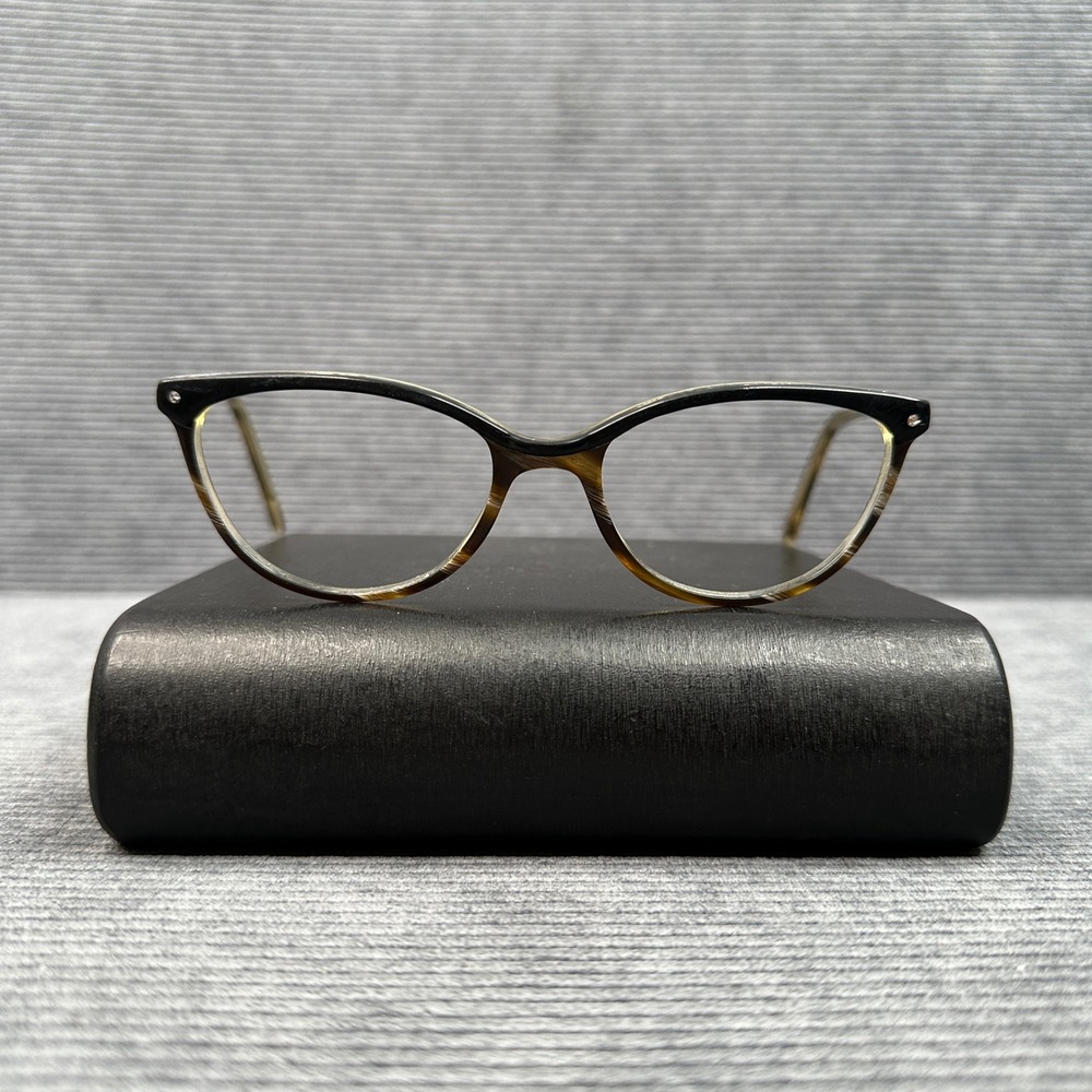 Bulova Newport Black Horn Cat Eye Eyeglasses‎ Frames 52-17-135 NEWPORT BKHRN
